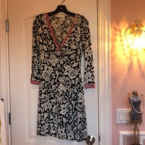 Black white and red dress